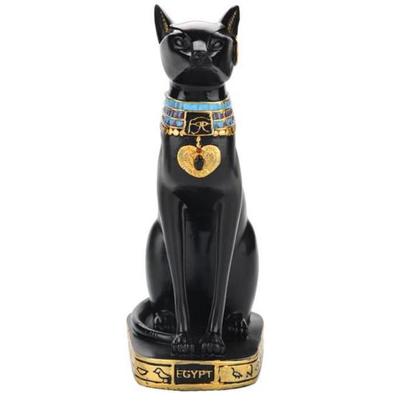 Statue de chat égyptien - KIMISS - Figurine en résine - Décoration intérieure - Cadeau unique - Énergie positive