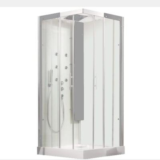 Kinedo Cabine douche carré Horizon 90x90 hydromassante acier
