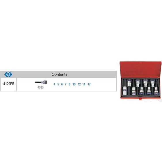 KING TONY 1/2 9 pièces 4-17mm/CASSETTE...