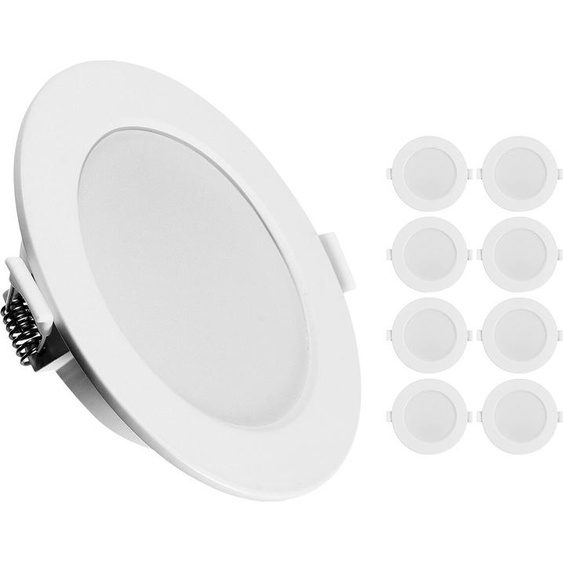 KINGSO 9Pcs LED Downlights Extra flach IP44 6W 500lm Ersatz Halogen 60W Warm White 3000K AC220V Deckenleuchten Deckenleuchte für Badezimmer Wohn R