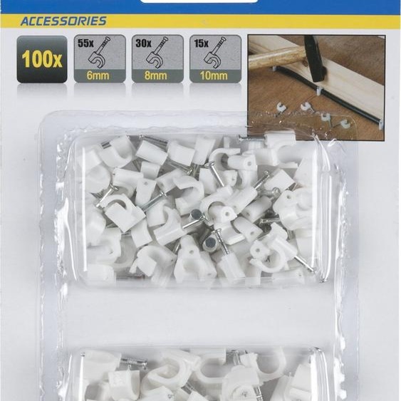 KINZO Set de colliers de clouage 100 pièces, 6/8/10 mm