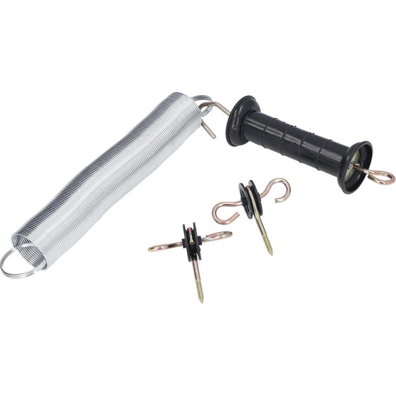 Kit clôture électrique en fer PP 5 mètres Accessoire porte à ressort pour animaux avec poignée Clou isolé pour bétail