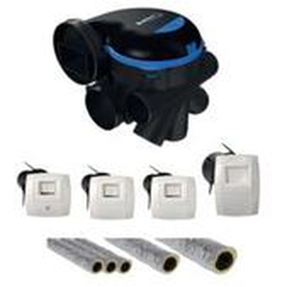 Kit vmc simple flux EasyHOME hygro Premium mw avec gaines pvc isolées et sdo Aldes