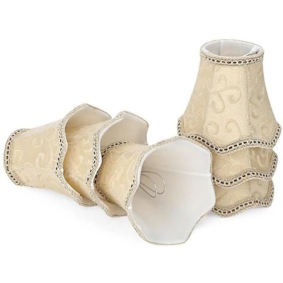 Kit dabat-jour WOVTE Ensemble de 6 petits abat-jour à bougie verticale (diamètre de 75 * 130 mm, hauteur de 120 mm)
