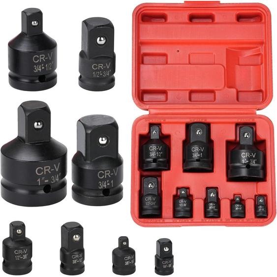 Kit dadaptateurs pour clé à chocs, 8 pièces, en acier chrome-vanadium, de différentes tailles