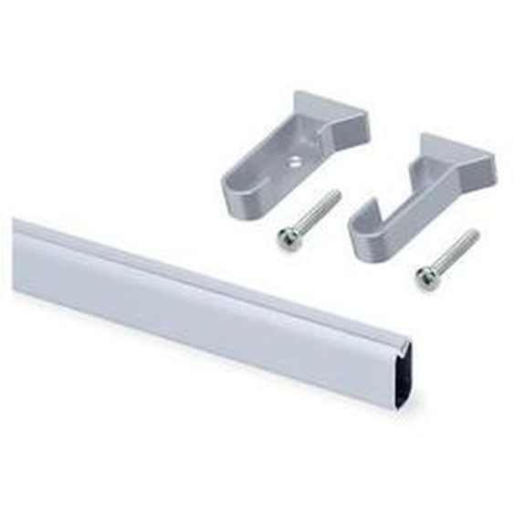 Kit de 2 barres de penderie 30 x 15 mm en aluminium longueur 950 mm et supports Silk pour armoire - 7061162 - Emuca