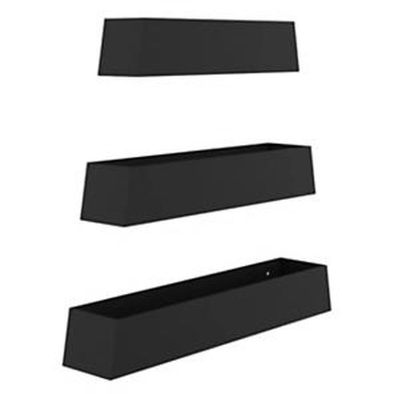 Kit de 3 bacs de rangement latéraux rectangle pour table Alto - L. 55 / 65 / 75 cm - Noir
