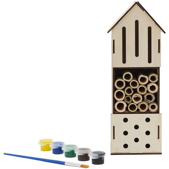 Kit de bricolage hôtel pour insectes avec peinture, Ruche DIY à construire et à peindre, Jouets créatifs pour la nature