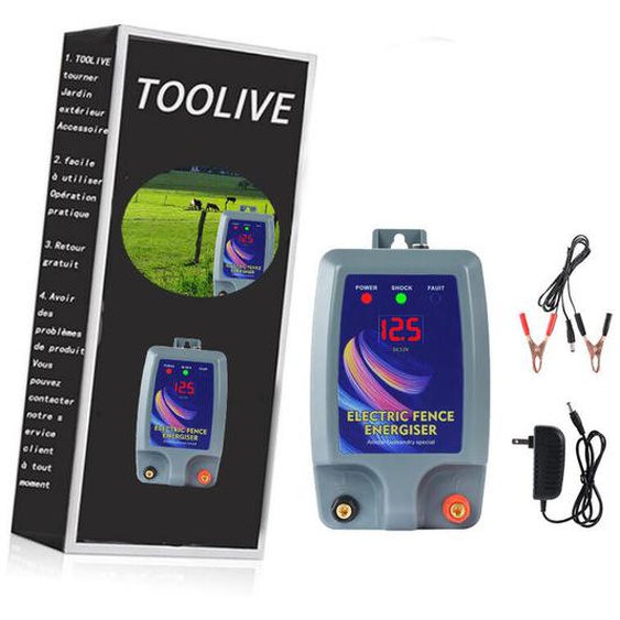 Kit de clôture électrique, Clôture électrique pour bétail, animaux, électrificateur de clôture, haute puissance, 3 modes dalimentation pour élevage
