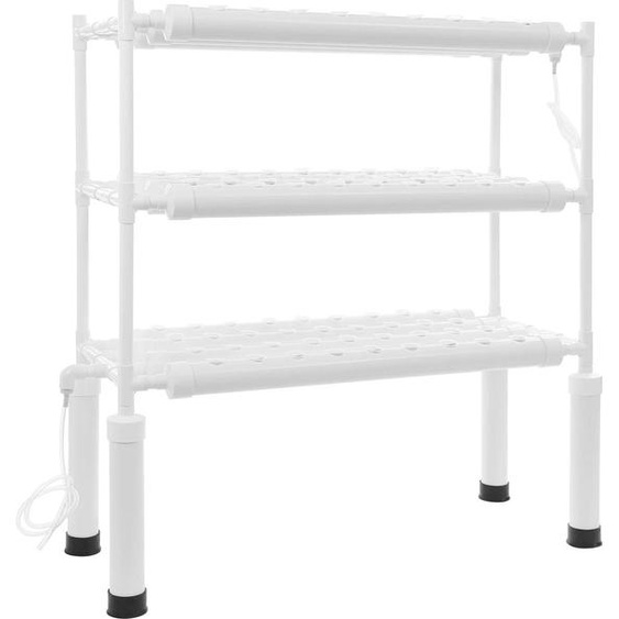 Kit de culture hydroponique verticale - Système de tour - 108 trous - Pots de culture inclus - Pour intérieur/extérieur - Blanc