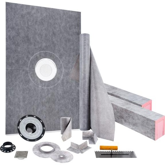 Kit de douche étanche SucceBuy, 48 x 72 pouces, vidage central, système de douche complet de bricolage pour les installations de salle de bains