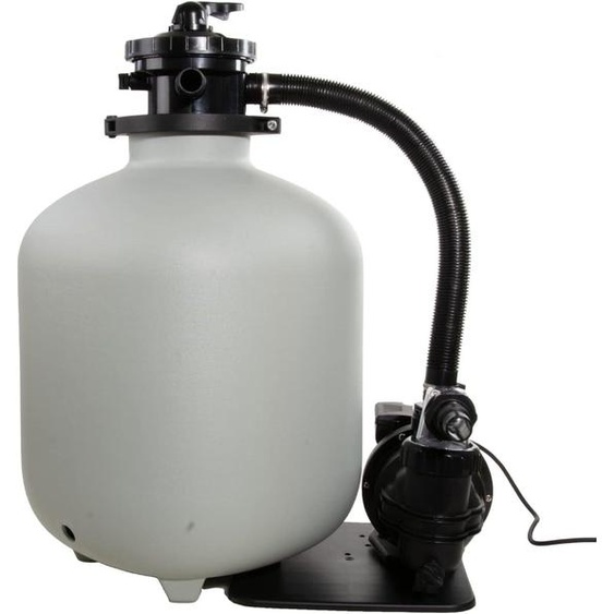 Kit de filtration pour piscines, 550 watts, débit de 10 m3 par heure, vanne à 6 voies et capacité de filtration de 68 kg