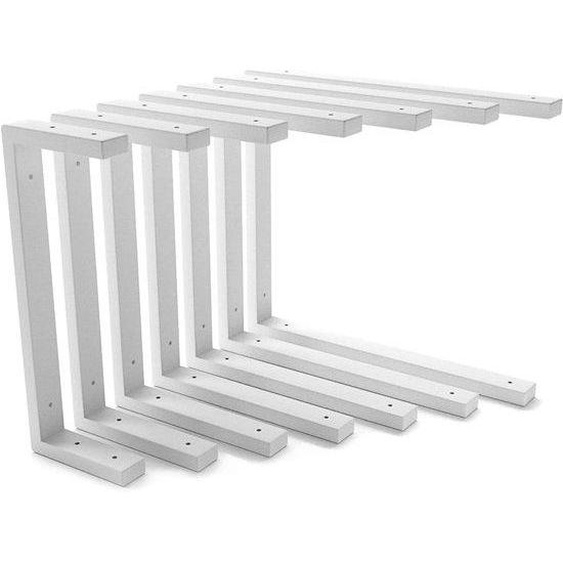 Kit de fixation pour lavabo - Support pour lavabo - Installation de lavabo - Plaque en plastique thermolaquée - 45 cm - Blanc