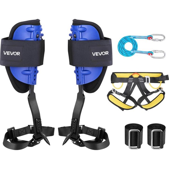 Kit de harnais VEVOR, équipement pour grimper aux arbres réglable en hauteur avec harnais & sellette, charge max. 159 kg, crampons robustes en acier, équipement darboriculture pour la récolte des fruits & la chasse