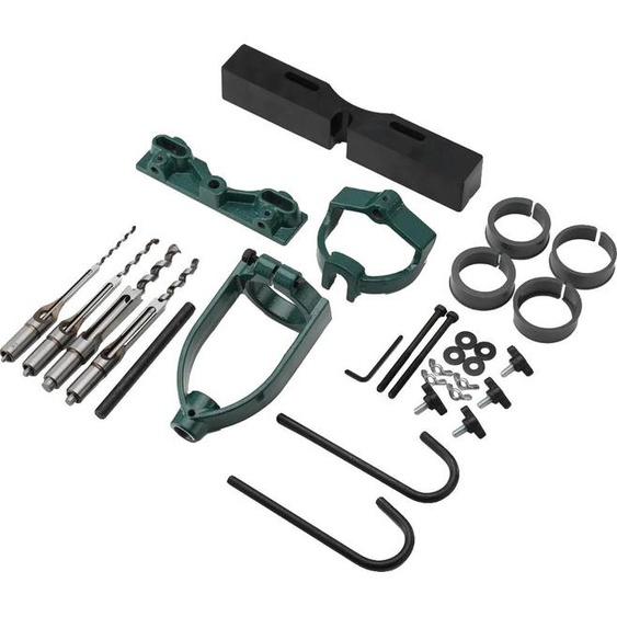 Kit de localisateurs de forage Mortise, matériau en acier à haute teneur en carbone, 4 douilles de forage, compatible avec les ciseaux Mortise, performance de forage de précision, convient pour le forage du bois