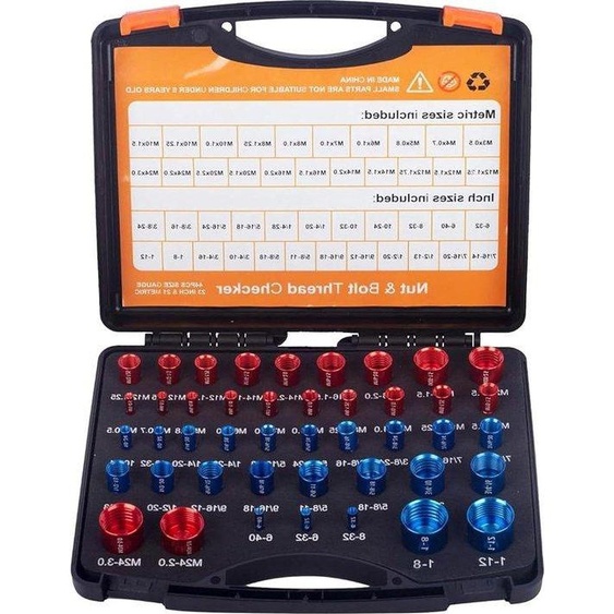 Kit de mesureurs de fil en acier au carbone dans une boîte de rangement avec mesure de précision