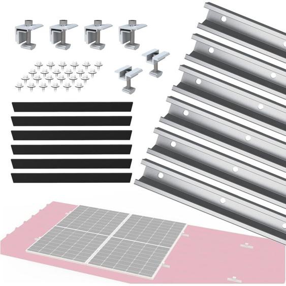 Nuasol - Kit de montage sur toiture en tôle trapézoïdale pour 2 panneaux solaires