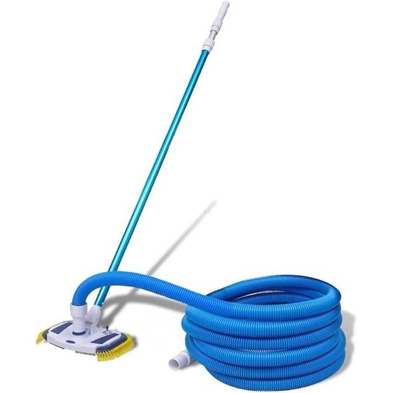 Kit de nettoyage de piscine comprenant une perche télescopique en aluminium (1,2 à 3,6 mètres) et un tuyau de 10 mètres, une brosse pour piscine, un aspirateur de fond et une brosse pour spa, jacuzzi et pataugeoire