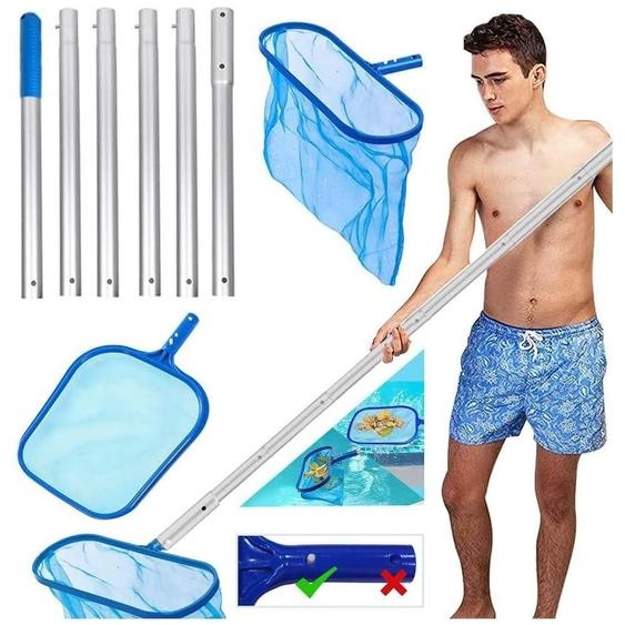 Kit de nettoyage de piscine professionnel avec manche en aluminium réglable
