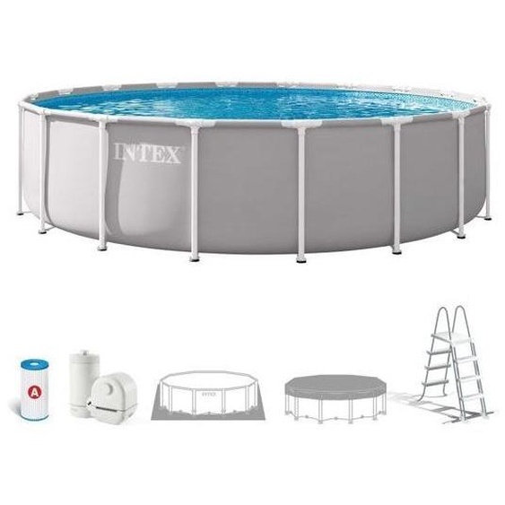 Kit de piscine hors sol (en forme de tube) – Cadre Pris – 549 x 122 cm – Ronde – 26732ND