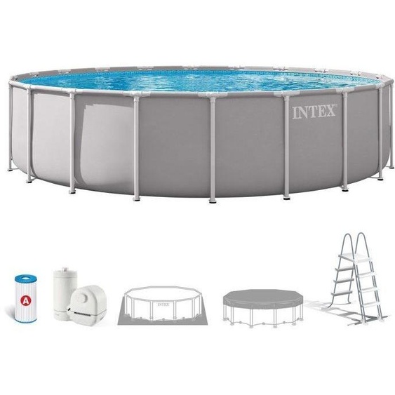 Kit de piscine hors sol (en forme de tube) – Cadre Pris – 610 x 132 cm – Ronde – 26756ND