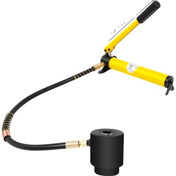 Kit de poinçonnage hydraulique, 15 tonnes de pression, poinçon rotatif à 360°, couleur jaune
