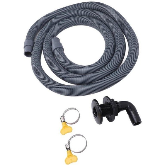 Kit de pompe de cale marine avec tuyau de pression en EVA/PE de 2 mètres - raccord de 90 degrés - pour yachts et bateaux - flexible et durable