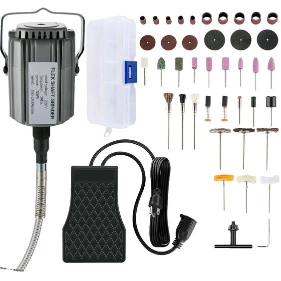 Kit de ponçage à arbre flexible, métal, bois & pierre Polissage , 780 watts