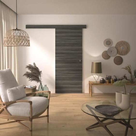 Kit de porte coulissante - OPTIMUM - MILANO2 - H 204 x 83 x 3,6 cm, MDF, haute qualité, installation facile