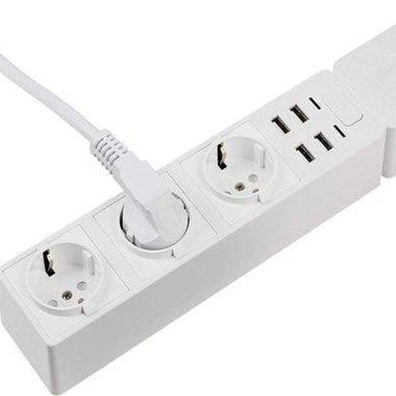 Kit de prises Wi-Fi intelligentes comprenant 3 prises européennes, 4 ports USB et unesans fil