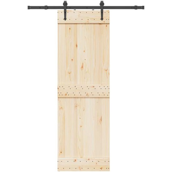 Kit de quincaillerie de porte coulissante 152,5 cm acier noir