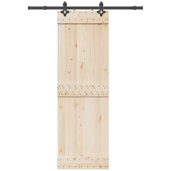 Kit de quincaillerie de porte coulissante 152,5 cm acier noir