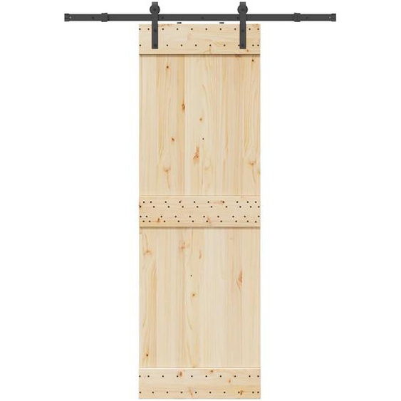 Kit de quincaillerie de porte coulissante 152,5 cm acier noir