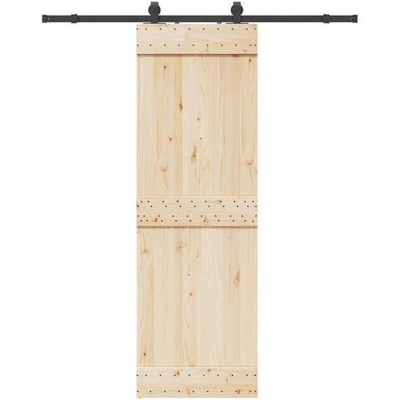 Kit de quincaillerie de porte coulissante 183 cm Acier Noir