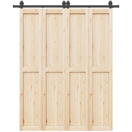 Kit de quincaillerie de porte coulissante 183 cm Acier Noir