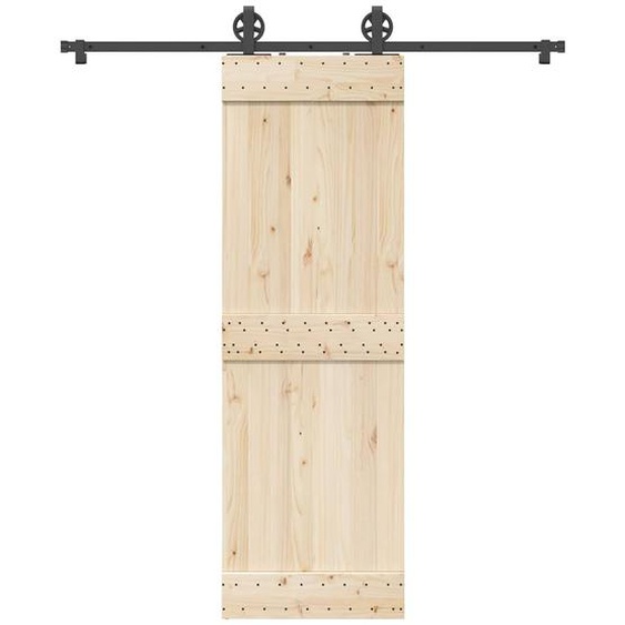 Kit de quincaillerie de porte coulissante 183 cm Acier Noir