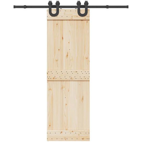 Kit de quincaillerie de porte coulissante 183 cm Acier Noir