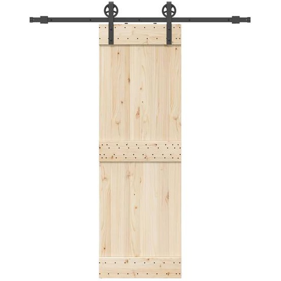 Kit de quincaillerie de porte coulissante 183 cm Acier Noir