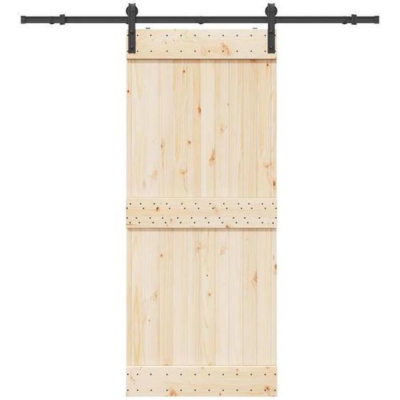 Kit de quincaillerie de porte coulissante 200 cm Acier Noir