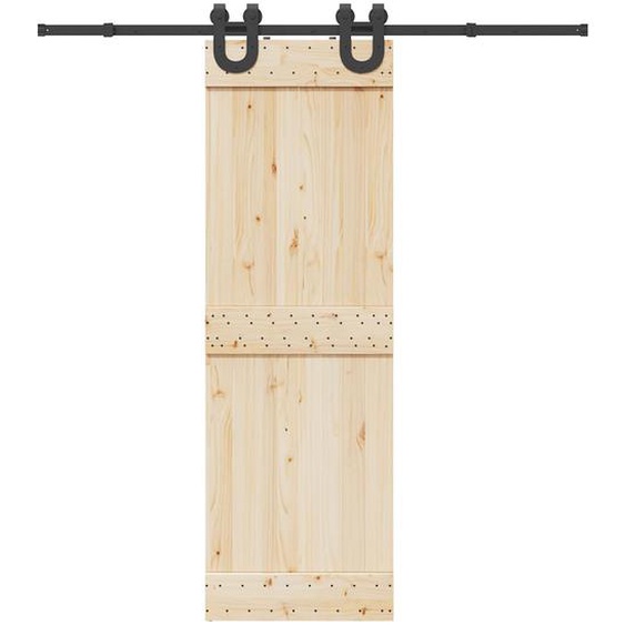 Kit de quincaillerie de porte coulissante 200 cm Acier Noir