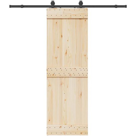 Kit de quincaillerie de porte coulissante 200 cm Acier Noir