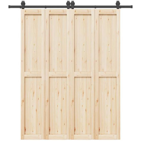 Kit de quincaillerie de porte coulissante 200 cm Acier Noir