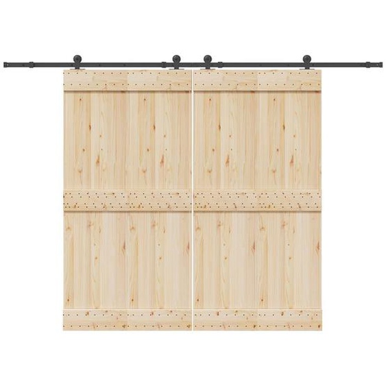 Kit de quincaillerie de porte coulissante 305 cm acier noir