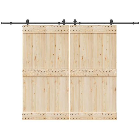 Kit de quincaillerie de porte coulissante 305 cm acier noir