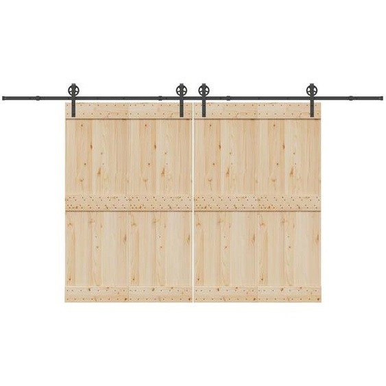 Kit de quincaillerie de porte coulissante 400 cm acier noir