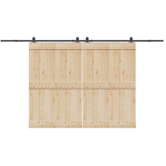 Kit de quincaillerie de porte coulissante 400 cm acier noir