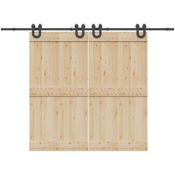 Kit de quincaillerie de porte coulissante 400 cm acier noir