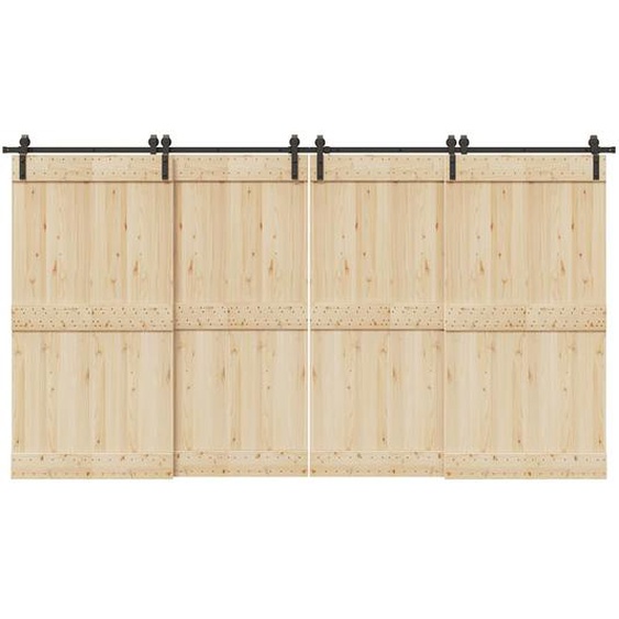 Kit de quincaillerie de porte coulissante 400 cm acier noir