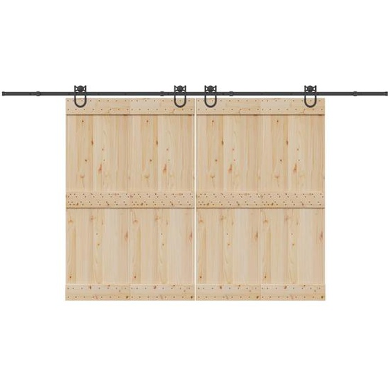 Kit de quincaillerie de porte coulissante 400 cm acier noir