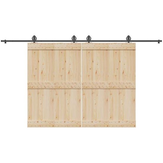 Kit de quincaillerie de porte coulissante 400 cm acier noir